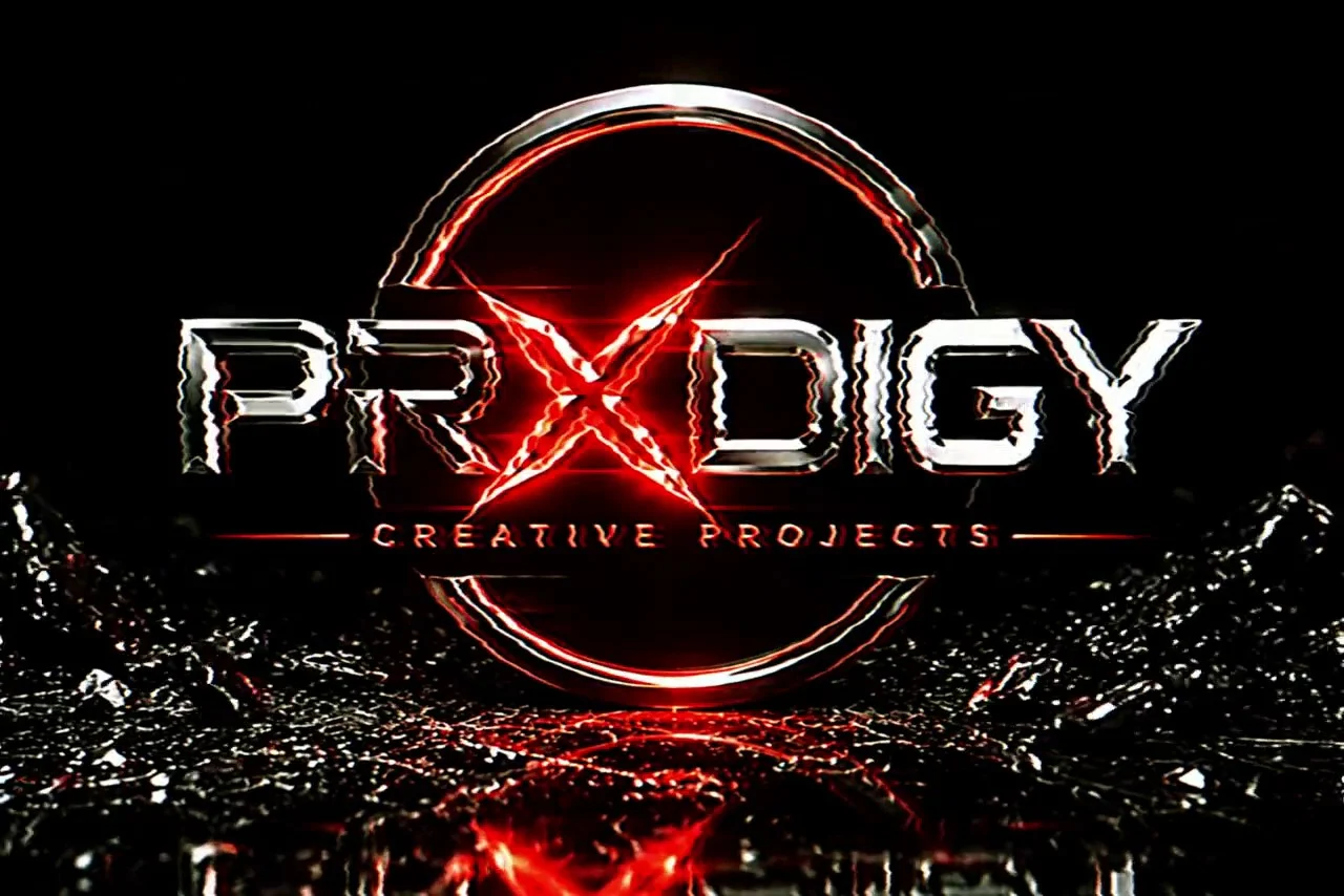 PRXDIGY Creative Projects chrome and ruby ident